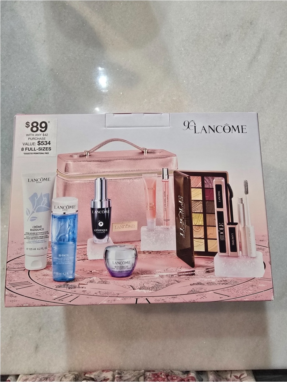 Lancôme Pink and Gold Makeup & Skincare Gift Set with Rose Pink Case